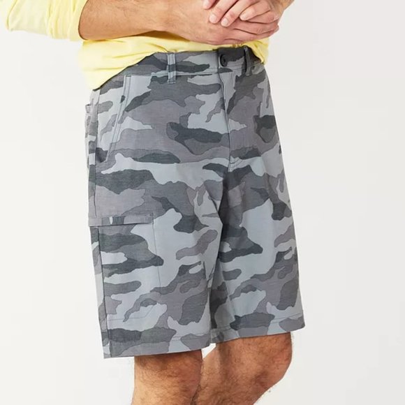 Men's Sonoma 10" Inseam Tech Cargo Shorts Color: Gray Camo - Picture 1 of 3
